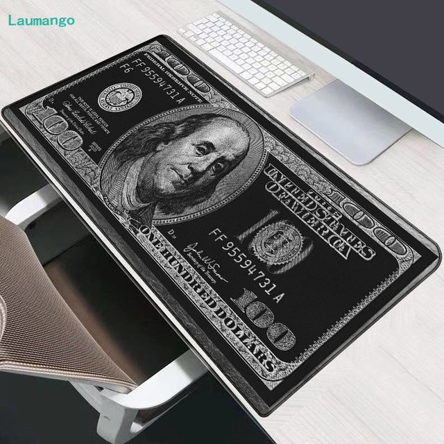 Laumango Gaming Schreibtischmatte mit Dollar-Print und Handgelenkauflage für PC-Zubehör - Bild 1