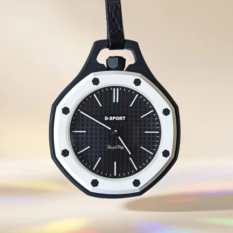 TINUORA Taschenuhr-Halskette, Quarz, eckig, Schwarz, Unisex - Bild 1
