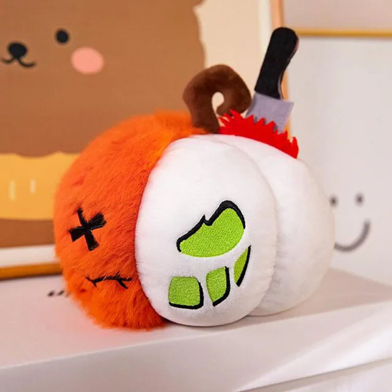 Kidsly Halloween Kuscheltier Kürbis Fledermaus Spin und Geist in Orange als kreatives Geschenk für Kinder und Erwachsene - Bild 1