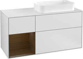 V&B Waschtischunterschrank Finion mit Wandbeleuchtung, Weiß lackiert, Breite: 120 cm, Höhe: 50,1 cm, Tiefe: 50,1 cm - Bild 1