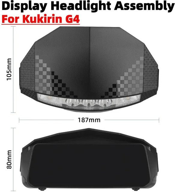 Kugookirin G4 Display Scheinwerferbaugruppe mit Armaturenbrett und digitalem Messgerät in Schwarz - Bild 1