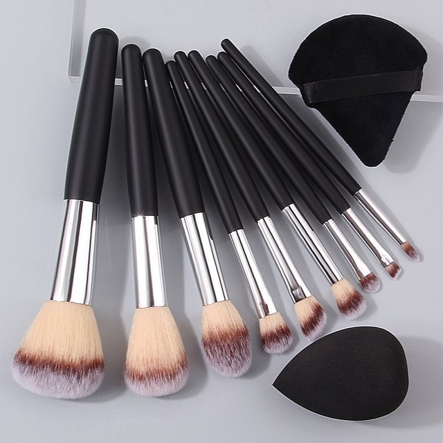 KOSSHOW Make-up-Pinsel-Set, 11-teilig, mit Schwamm und Puderquaste - Bild 1