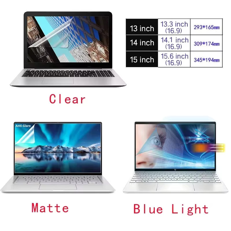 OUYUANSU HD Schutzfolie für Laptop-Bildschirme 13,6 bis 15,6 Zoll 16:9 transparent - Bild 4