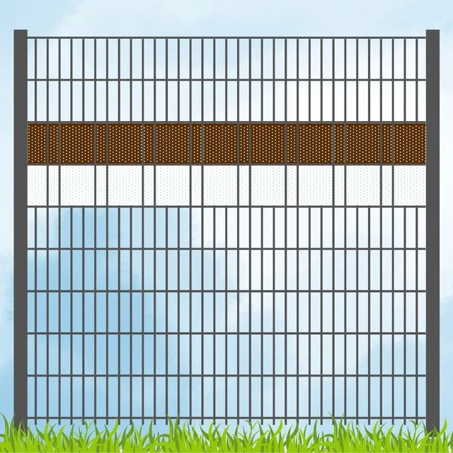 zaun zu Sichtschutzstreifen Fanartikel in Braun/Weiß, semi-transparent, aus PVC, Breite: 19 cm, Höhe: 190 cm - Bild 1