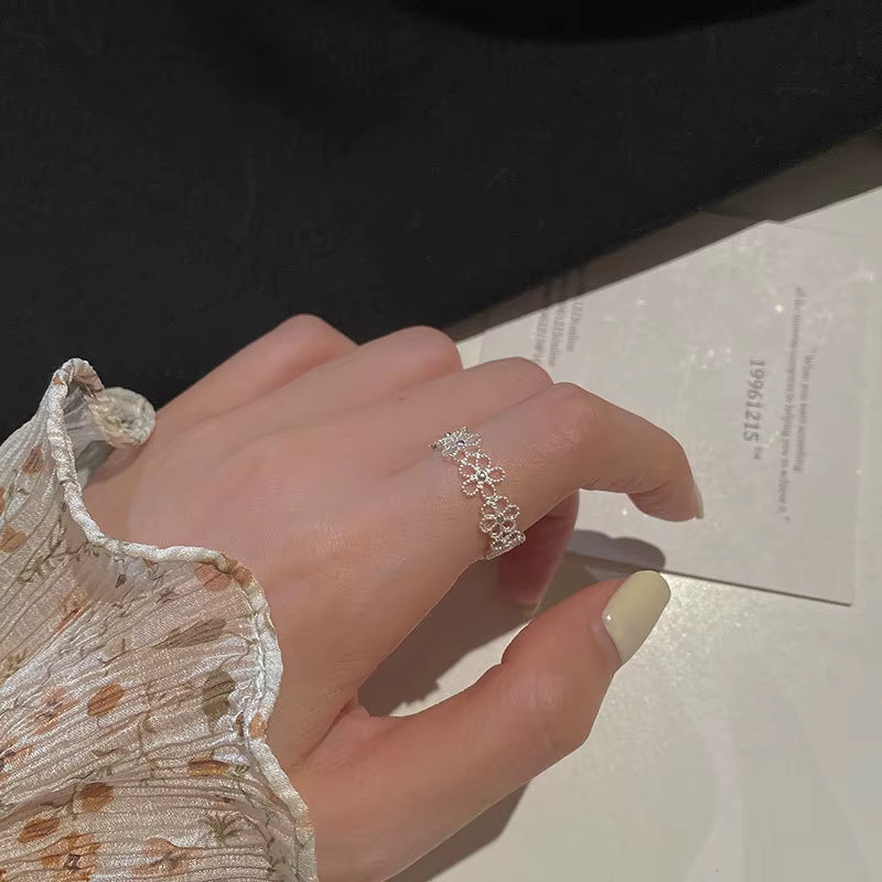 GaaBou Jewellery Verlobungsring, 925 Silber, Blumen, Damen, Vintage - Bild 3