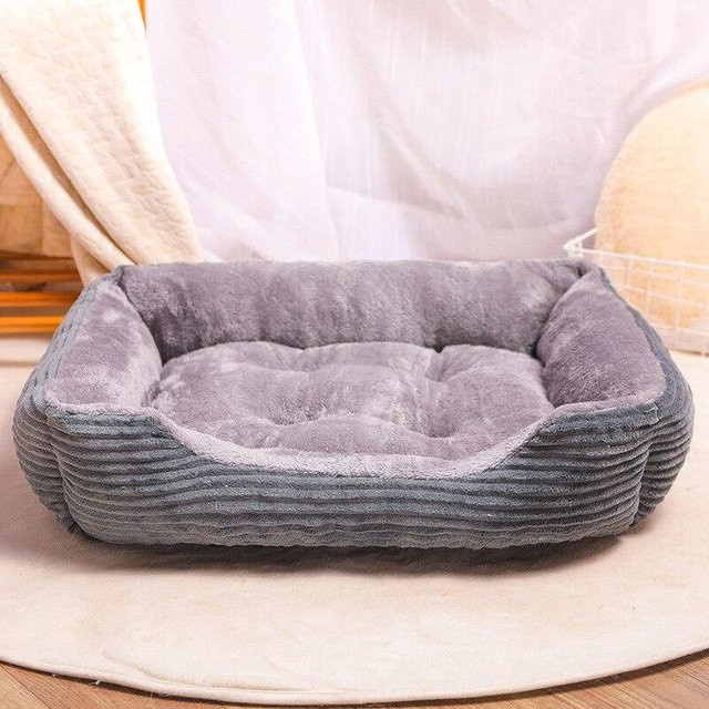 Warmes Hundebett Morse in Grau von Morse, rechteckiges Haustierbett aus Microfaser mit abnehmbarem Bezug und rutschfester Unterseite, B/T: 80 x 60 cm - Bild 1