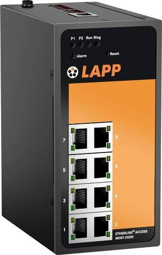LAPP ETHERLINE ACCESS M08T-2GEN Industrial Ethernet Switch, 100 Mbit, Schwarz - Bild 1