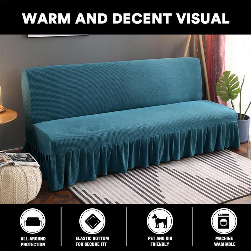 Lellen Armloser Sofa-Bettbezug aus Polarfleece in Grau, dehnbar und waschbar, Größe S (120-150 cm) - Bild 3