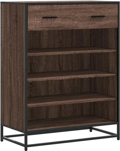vidaXL Schuhschrank Eiche Braun aus Holzwerkstoff und Metall, B/T/H: 75 x 38 x 97,5 cm - Bild 1