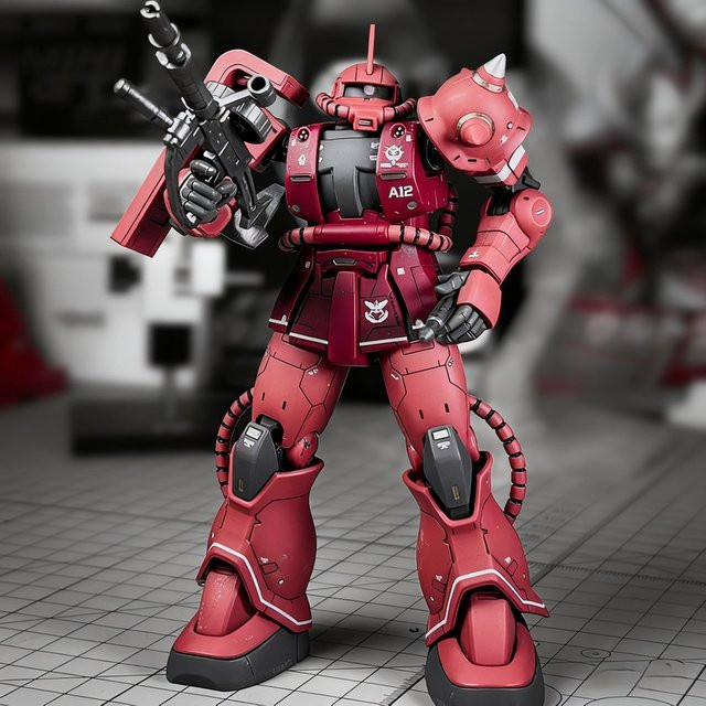 TAKARA TOMY Gundam GTO Char's Zaku HG 1/144 Mech Assembly Model Kit Actionfiguren - Bild 1