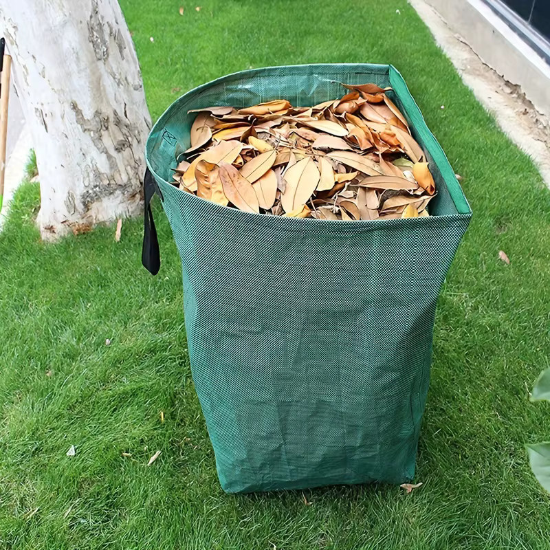 Großer Gartenabfallbeutel in Grün zur Sammlung von Laub und Trümmern - Bild 4