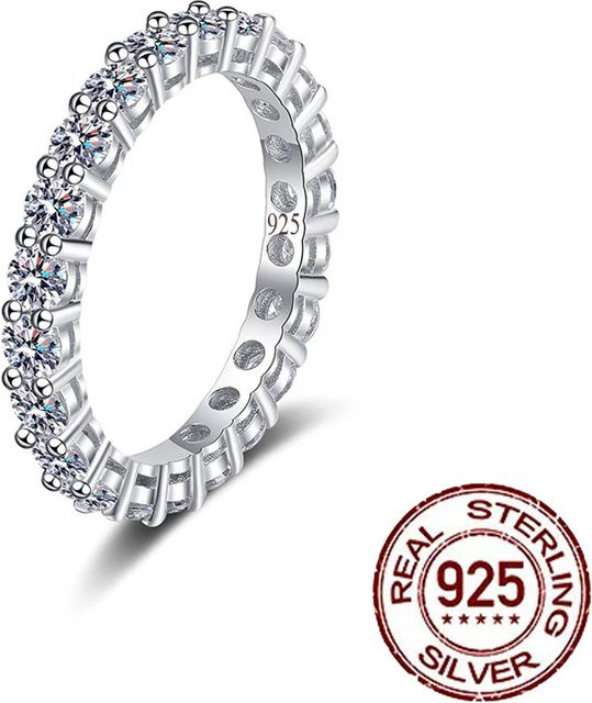 CWWZircons Ehering 925 Silber, Zirkonia, Damen - Bild 1