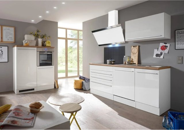 Respekta Premium Küchenzeile Weiß Hochglanz mit Soft-Close-Türen und Breite: 320 cm - Bild 1
