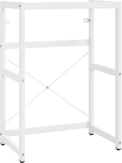 vidaXL Badezimmer Waschtischgestell aus Metall in Weiß, Modernes Design, B/T/H: 59 x 38 x 83 cm - Bild 1