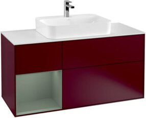 V&B Waschtischunterschrank Finion in Lackausführung mit linkem Regal, Breite: 120 cm, Tiefe: 50,1 cm, Höhe: 50,1 cm - Bild 1
