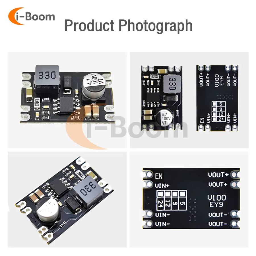 Aideepen DC-DC Step Down Board Buck Converter Stromversorgungsmodul mit Abschaltfunktion, Farbe: Schwarz, Ausgang: 5V/9V/12V/24V, Eingangsspannung: 7V-100V - Bild 2