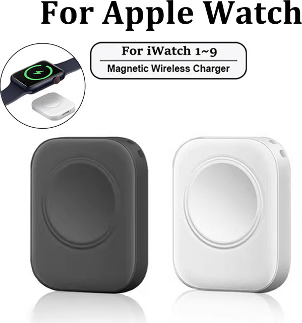 Magnetisches Schnell-Ladegerät für Apple Watch Series 10 9 8 7 6 5 SE mit USB-C Anschluss, Tragbare Ladestation in Weiß - Bild 1