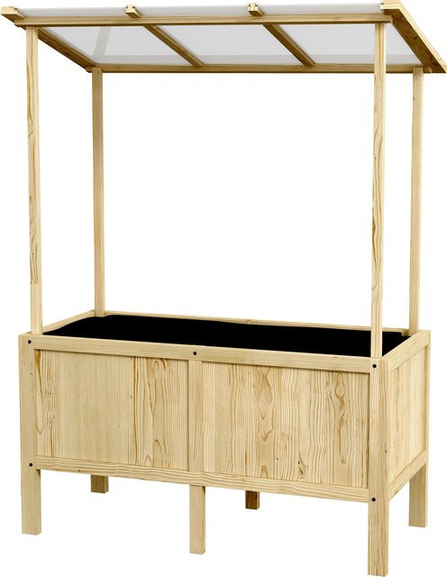 Outsunny Hochbeet aus Holz mit Deckel und Vliesstoff, Pflanzkasten für Garten und Balkon, H x B x T: 152 x 110 x 60 cm - Bild 1