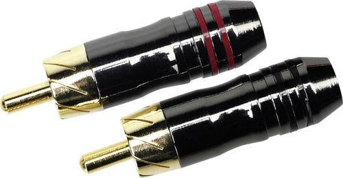 Sinuslive CS Cinchstecker in Schwarz mit 1x Cinch-Stecker und 1x offenen Kabelenden - Bild 1