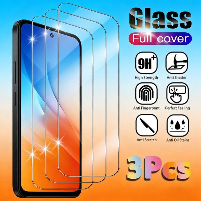 3-teiliges Xiaomi Displayschutz-Set aus gehärtetem Glas, transparent, passend für Redmi Note 14 5G, 13, 12, 11 Pro, 14S, 12S, 11S sowie Redmi 15C, 15, 14C, 13C, 12C, 10A - Bild 1