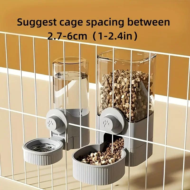 Hängender Wasserspender und Futterautomat für Katzen und Hunde in Grau oder Blau - Bild 2