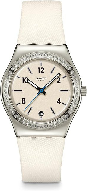Swatch Armbanduhr Edelstahl, Weiß, Damen - Bild 1