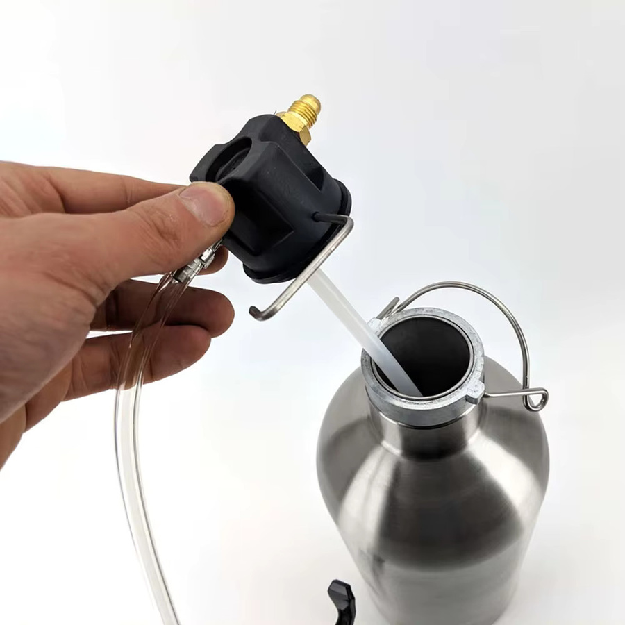 KegLand Growler-Set aus rostfreiem Edelstahl, vakuumisoliert, Silber, 2 l - Bild 1