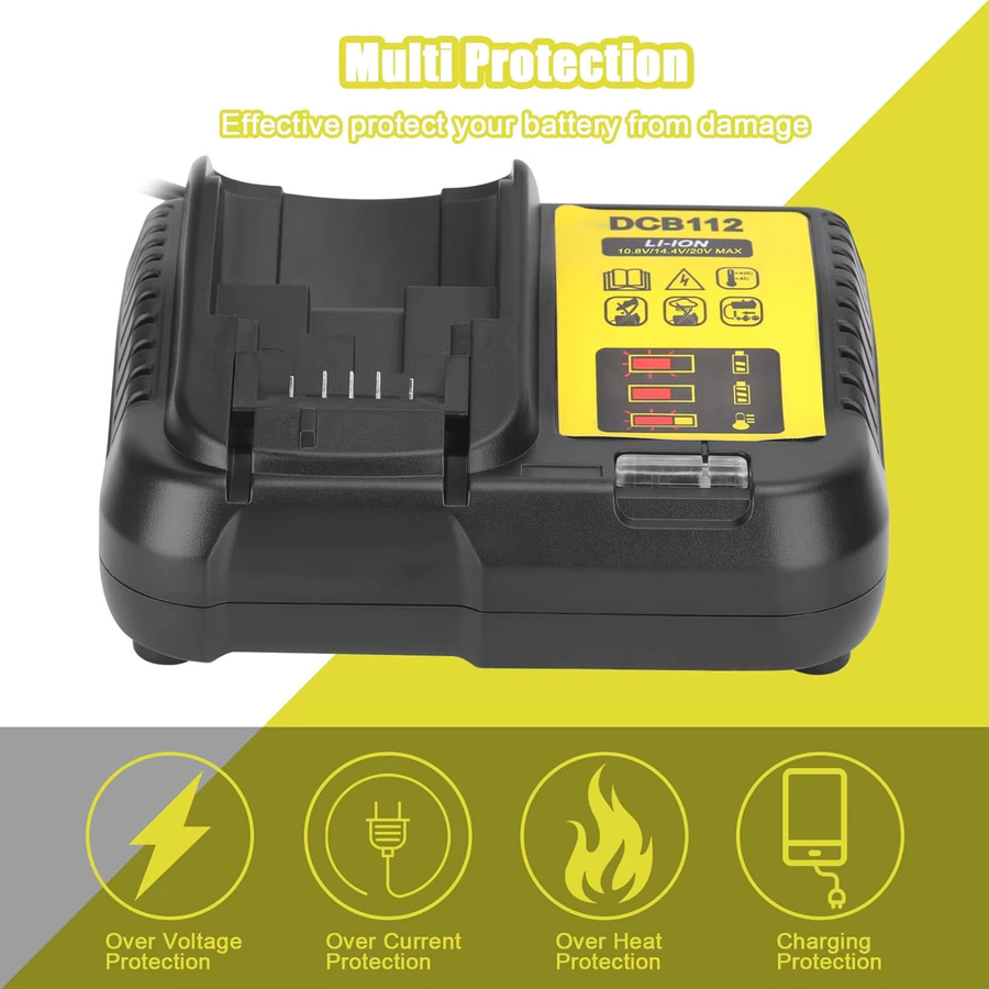 Dewalt DCB112 Batterieladegerät für 10,8 V, 12 V, 14,4 V, 18 V und 20 V Akkus - Bild 3