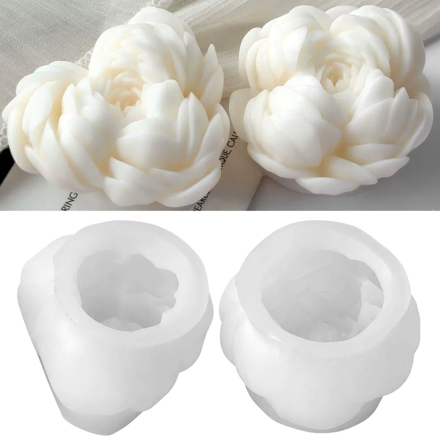 UDOCOOL Silikonform Pfingstrose für DIY Kerzen, Seife, Gips und Harz zur Gestaltung von 3D-Blumen-Deko und Geschenken - Bild 3