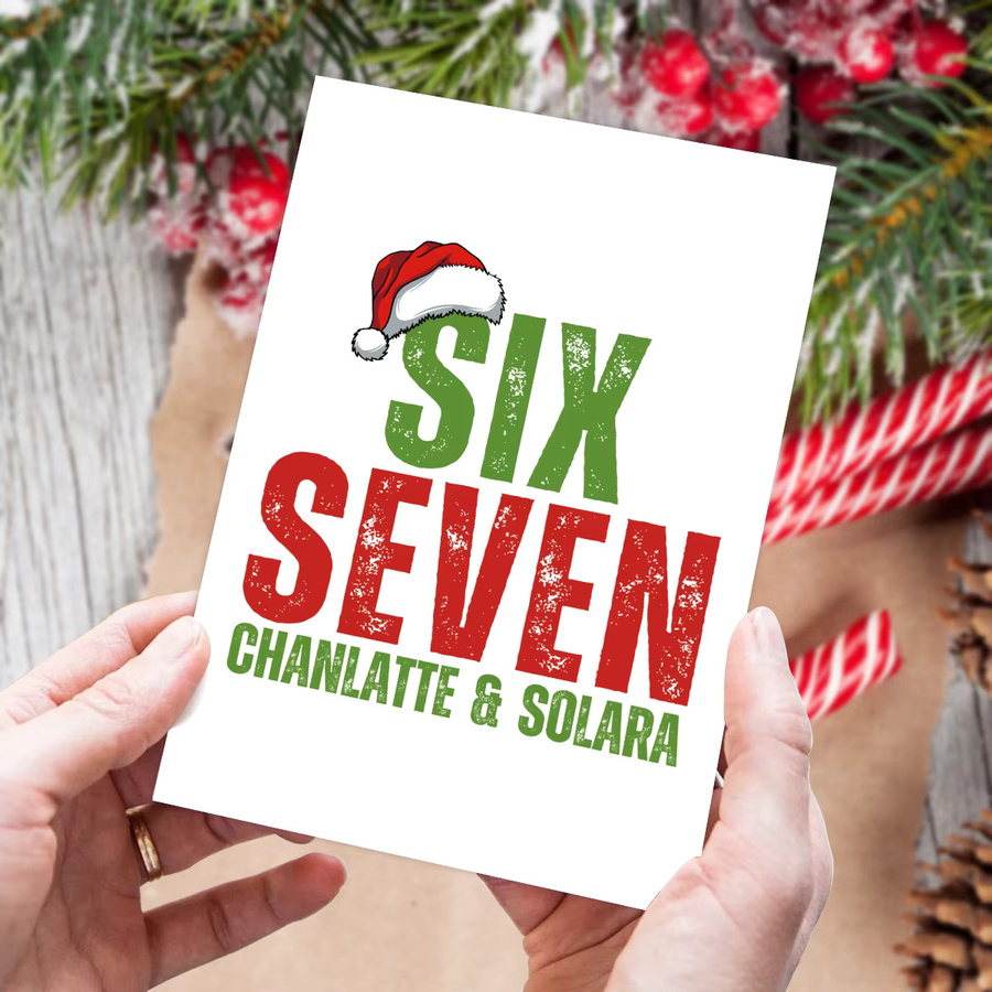 Weihnachtsgrußkarte mit individuellem Namen und lustigem Meme-Design in Mehrfarbig - Bild 6