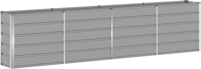 vidaXL Pflanzkübel aus Stahl und Kunststoff, Hellgrau, B/T/H: 160 x 40 x 75 cm - Bild 1