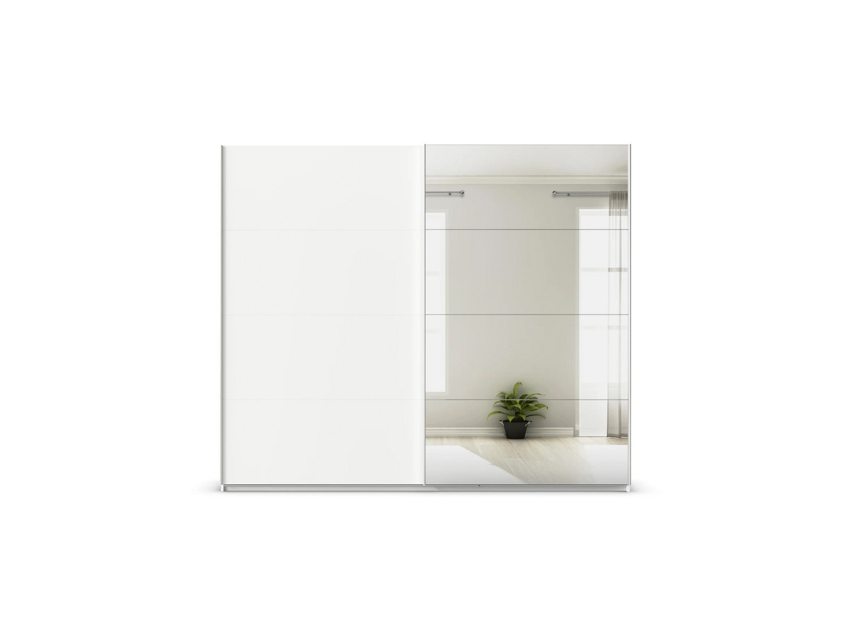 RAUCH Quadra Schwebetürenschrank mit Spiegelelementen in Weiß und Eiche, B/H: 271 x 230 cm - Bild 3