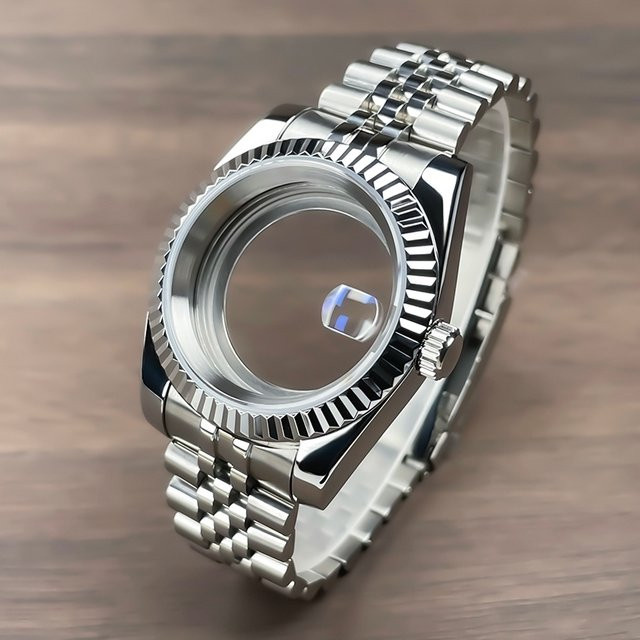 MACARLON Uhrengehäuse Edelstahl, Silber, 36mm/39mm, Saphirglas - Bild 1