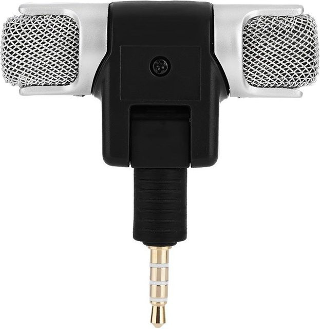 Andoer Mini-Stereo-Mikrofon mit 3,5 mm vergoldetem Stecker für Android-Telefone und iPhones in Schwarz - Bild 1