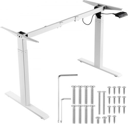 VEVOR Elektrisches höhenverstellbares Schreibtischgestell in Weiß, höhenverstellbar von 70 cm bis 117 cm, ergonomische DIY Workstation Basis für Home Office und Büro - Bild 1