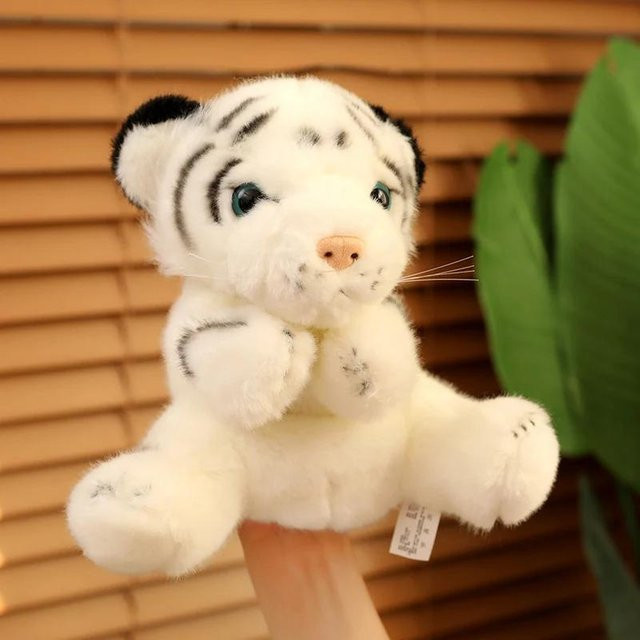 BC Pet Supplies Tiger Handpuppe, Plüsch, Weiß, Gelb, 22cm - Bild 1