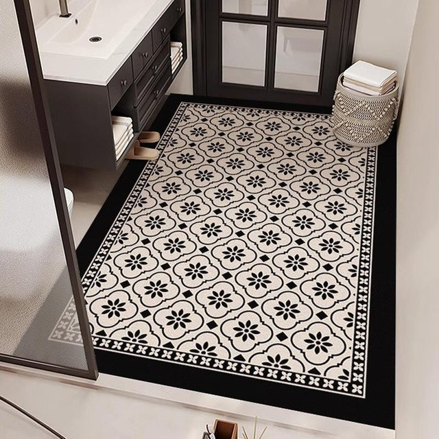 Badezimmer Bodenmatte aus Diatomeenerde von Yiran Furniture, weiß, B/B: 120 x 180 cm, wasserabsorbierend und rutschfest - Bild 1
