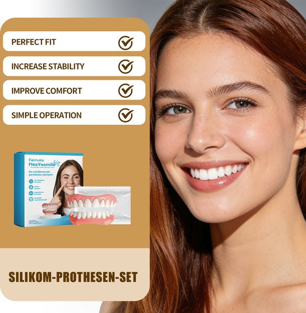 FEIMUKO Zahnprothesen-Set, Silikon-Veneer für Ober- und Unterkiefer - Bild 1