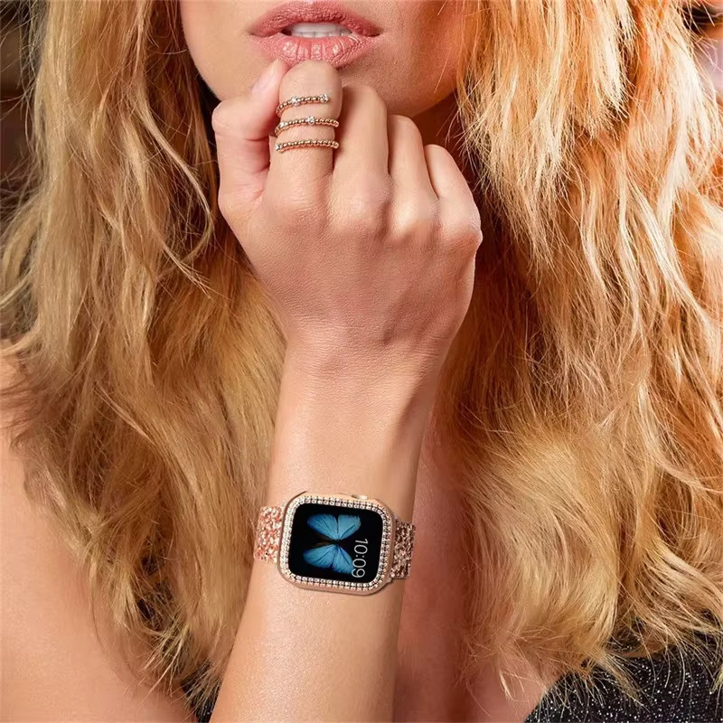 Uhrenarmband Leder, Kristall, Damen - Bild 3