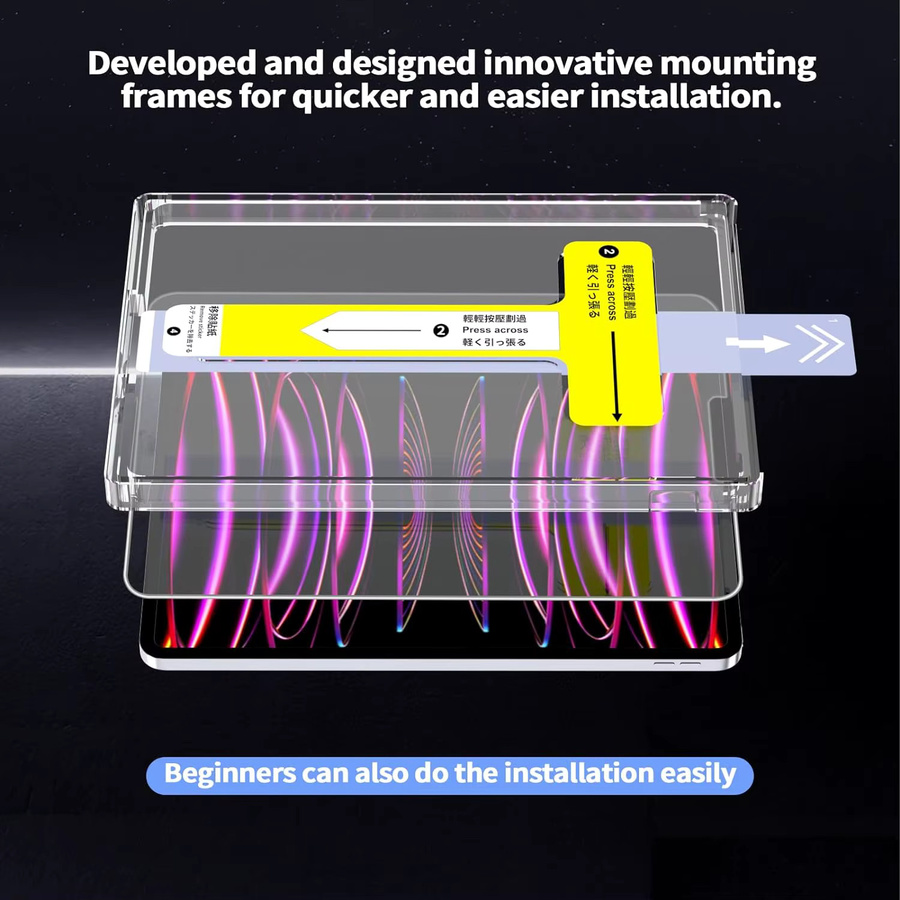 Displayschutzfolie aus gehärtetem Glas für Apple iPad Pro, Air und mini, transparent, inklusive Staubentfernungsset - Bild 2