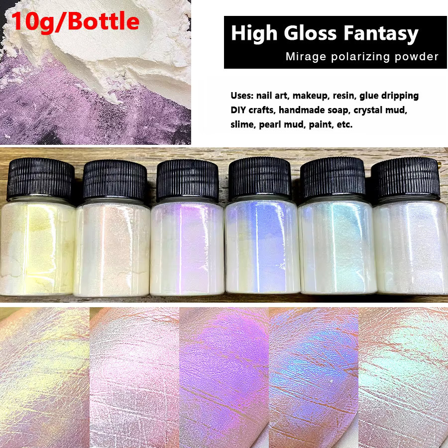 HotPress Nail Art Pulver, Weiße Perle, Glänzend, 6 Teile/Satz - Bild 2