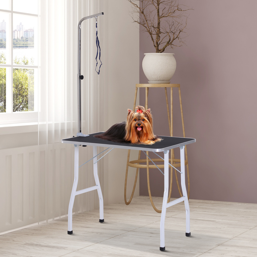 PawHut Trimmtisch für Hunde, höhenverstellbarer Haustierpflegetisch mit Schlingen, Schwarz, B/T/H: 76 x 91,5 x 91,5 cm - Bild 2