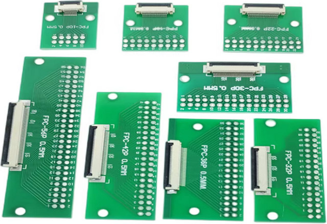FPC FFC zu 2,54mm DIP PCB Adapter Leiterplatten-Konverter mit 0,5mm Rastermaß in Grün - Bild 1