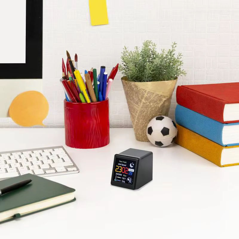 Intelligenter digitaler Wecker mit Wifi Smart Air Wettervorhersage und Desktop-Dekoration in Weiß oder Gelb - Bild 3