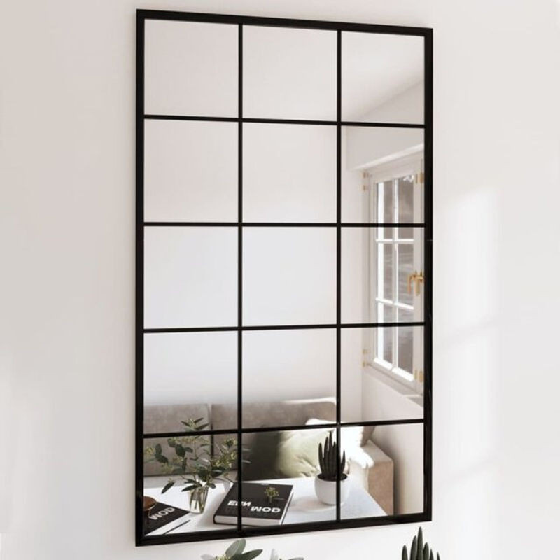 6er Set Wandspiegel Vidaxl aus Metall in Schwarz, Rechteckig, B: 100 cm, H: 60 cm - Bild 1