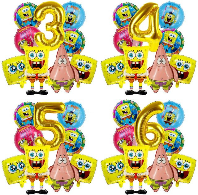 9-teiliges Spongebob Schwammkopf und Patrick Star Ballon-Set von Potdemiel in Mehrfarbig für Kindergeburtstage und Party-Dekorationen - Bild 1