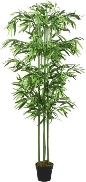 furnicato Künstlicher Bambusbaum in Grün mit 576 Blättern, Höhe: 150 cm - Bild 1