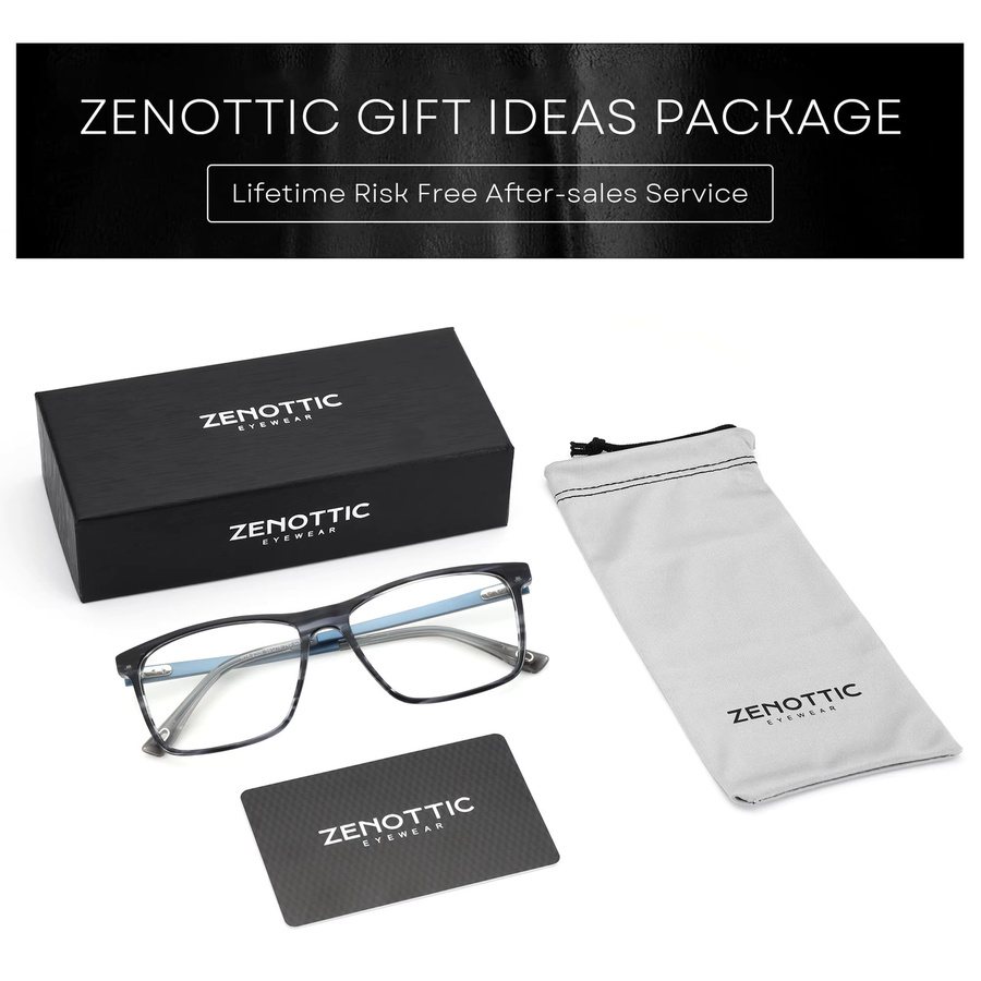 ZENOTTIC Korrektionsbrille, quadratisch, Acetat, Herren, Vollrand - Bild 2