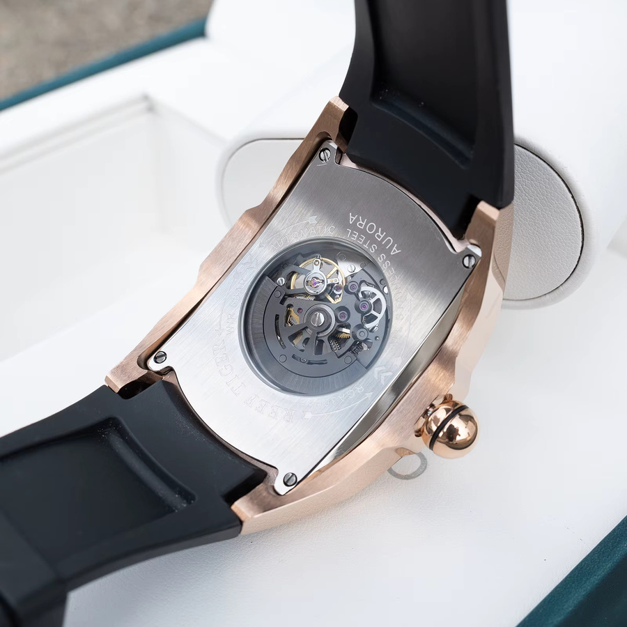 Reef Tiger Armbanduhr Automatik, Roségold, Weinfass, Herren - Bild 4