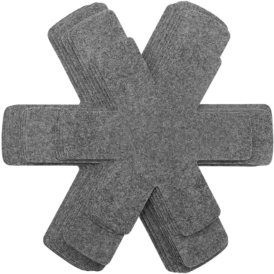 DUTRIEUX Filztopfdeckel Set in Grau, 12 Stück, hitzebeständige und kratzfeste Pads zum Schutz von Kochgeschirr und Backblechen - Bild 4